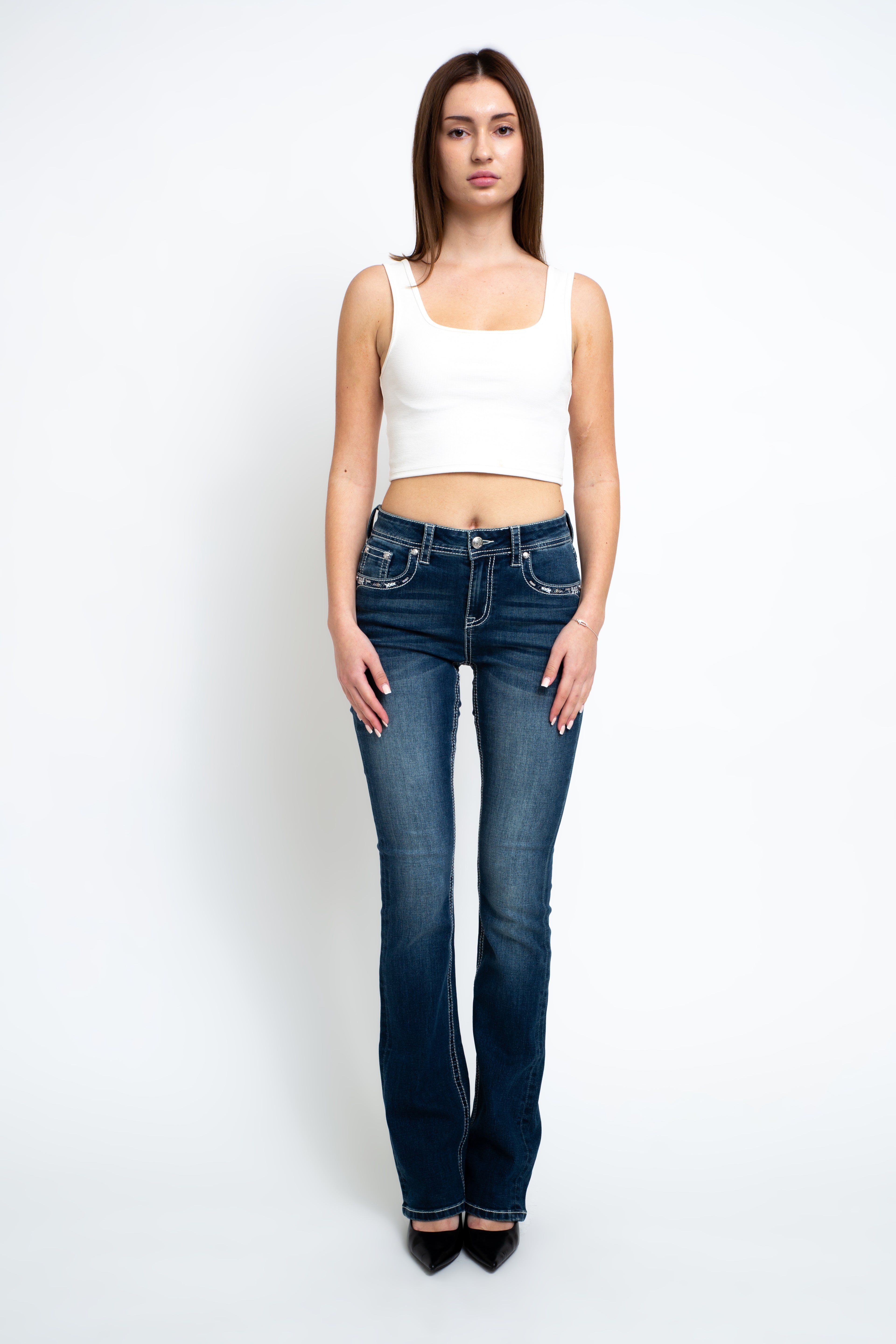embellished jeans - womens western denim