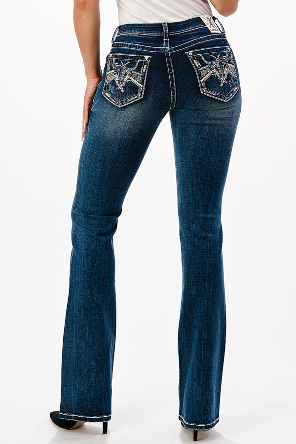 Steer Head 3D Mid Rise Bootcut Jeans