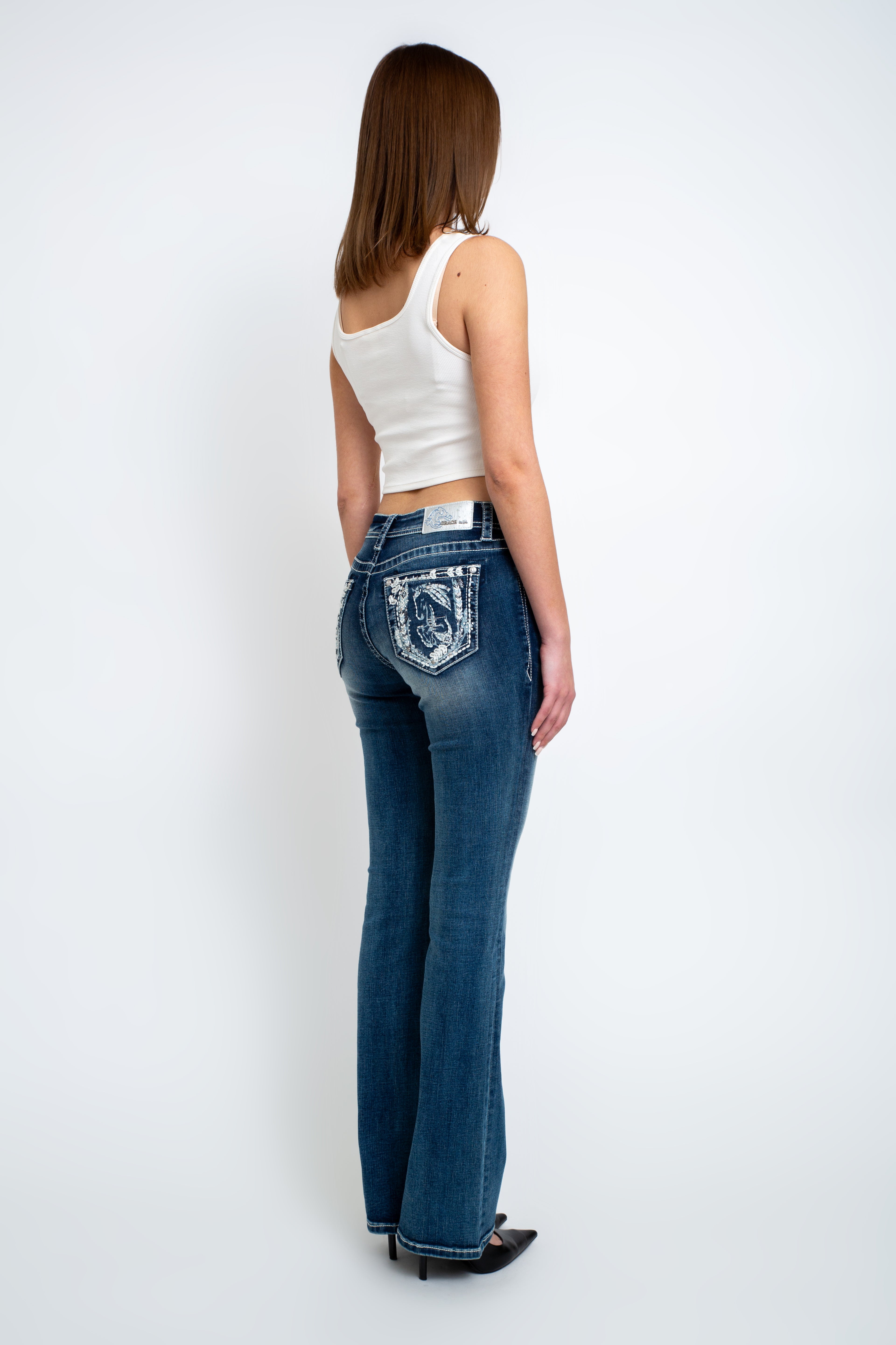 embellished jeans - embellish jeans - grace in la