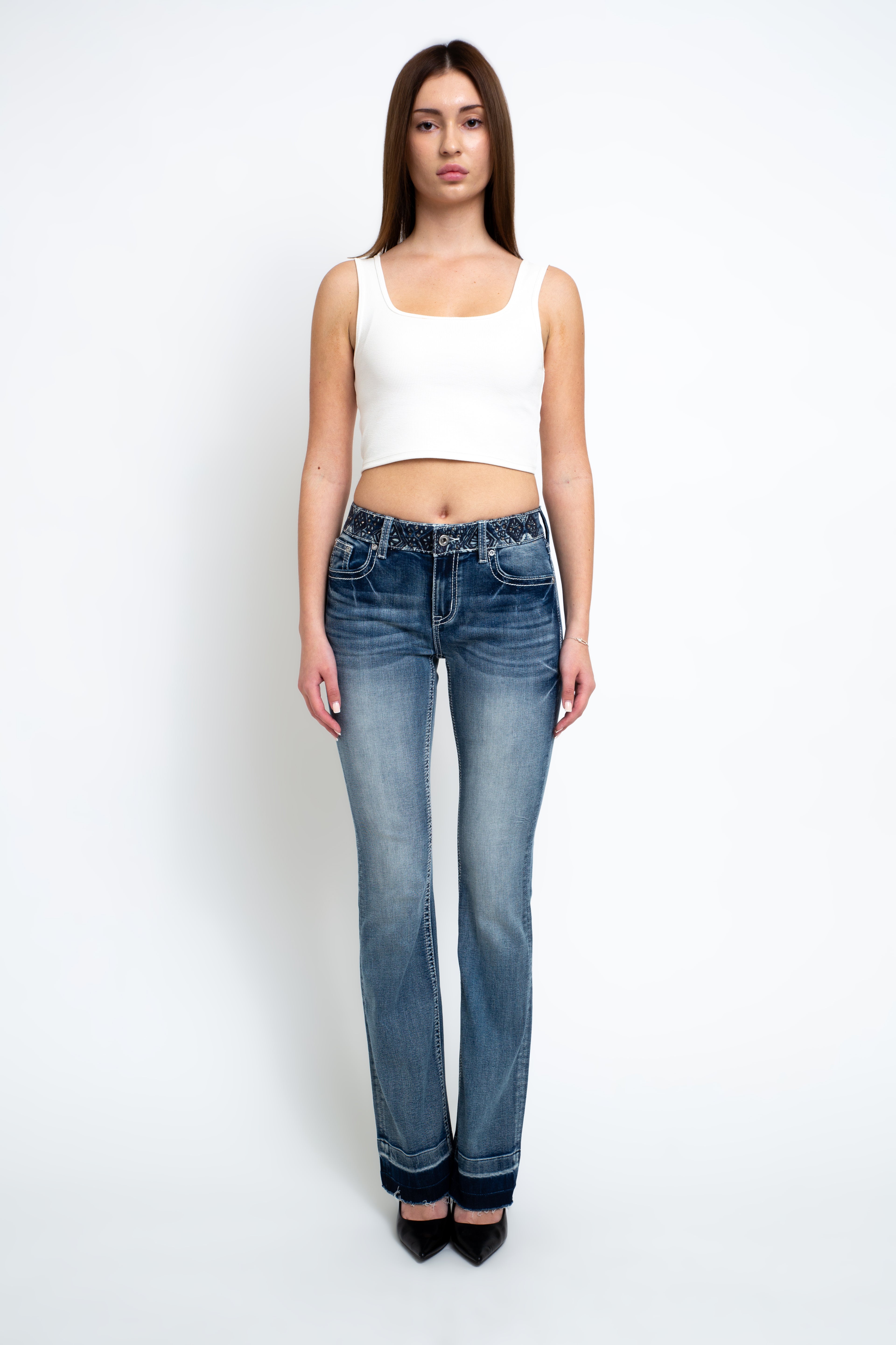 womens embellished jeans - embellish jeans -  grace  in la