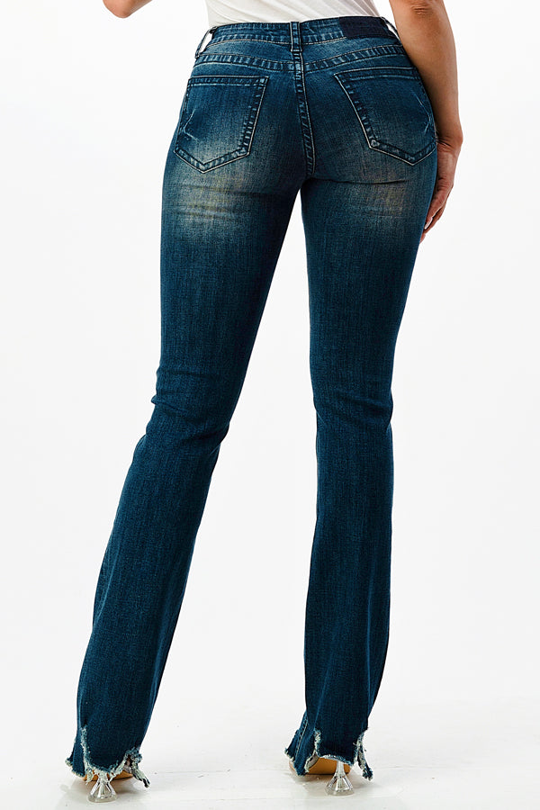 Button-Fly Basic Mid Rise Bootcut Jeans